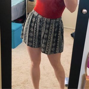 Flowy boho print shorts